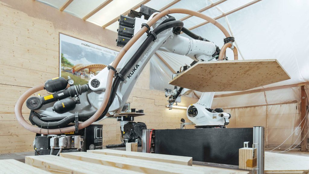 木造建築におけるロボットによる製造